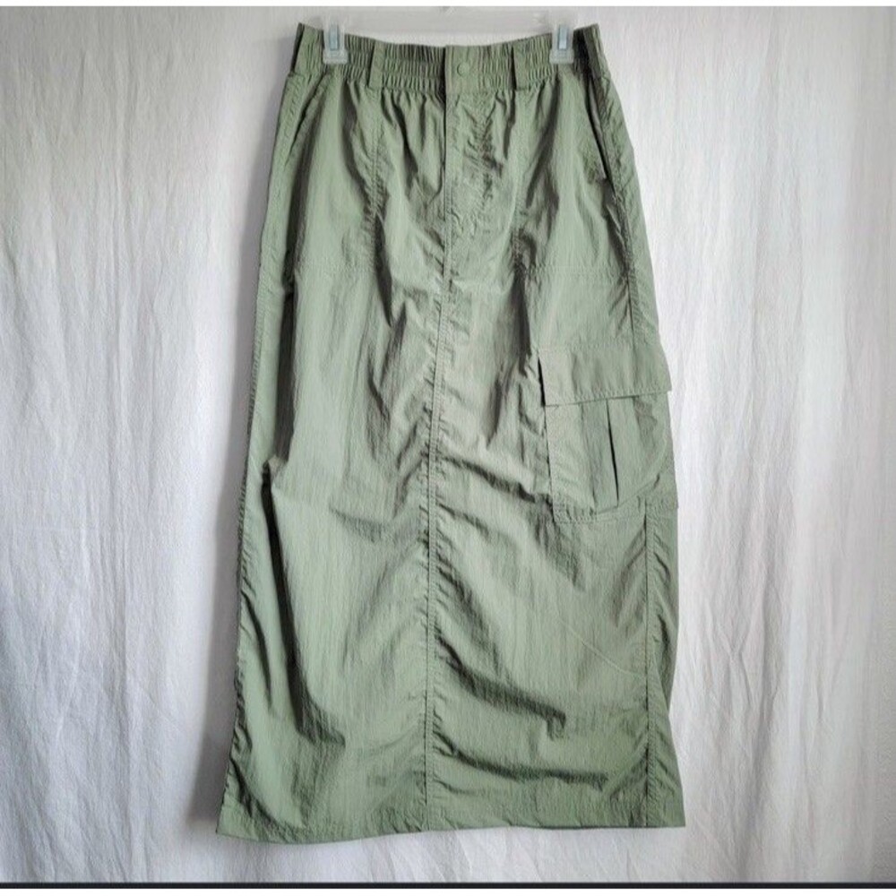 OFFLINE By Aerie On The Move Cargo Maxi Skirt Sage Green Utility Pocket NWOT L - Picture 3 of 16